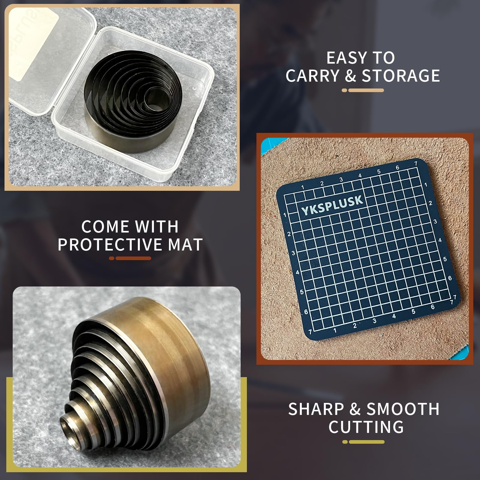 Amazon.co.jp: YKSPLUSK レザーサークルカッターツールセット 9ピース